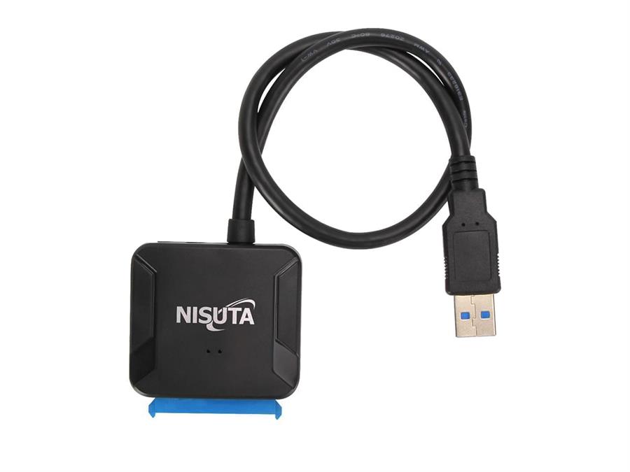 Adaptador Conversor USB 3.0 a Sata SSD Discos 2.5" y 3.5" Con Fuente Nisuta NS-ADUSIS4