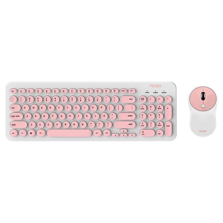 Kit teclado y mouse inalámbrico Noga S5600 USB Rosa